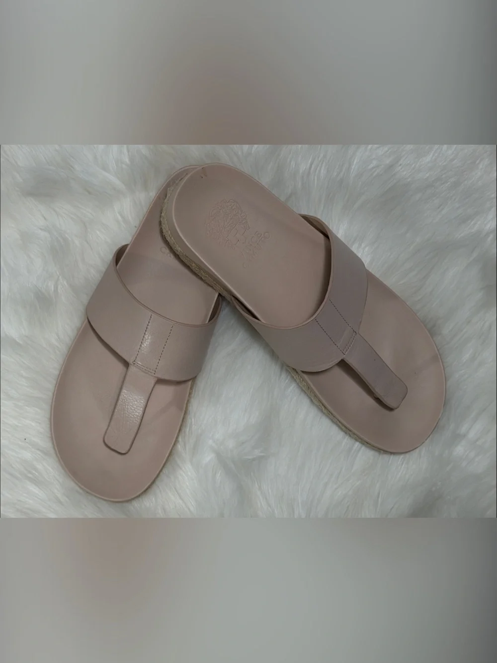 Vince Camuto Blush Espadrille Leather Platform Thong Sandals w/Contoured Bed - 9 - Picture 12 of 16